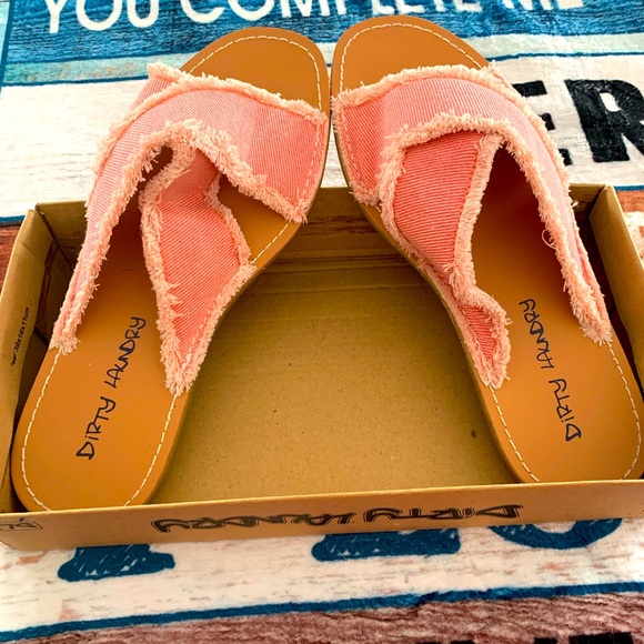 Empowered: twill rose pink sandals - Picture 1 of 2